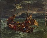 Walter Paintings - Christ on the Sea of Galilee Walters by Eugene Delacroix
